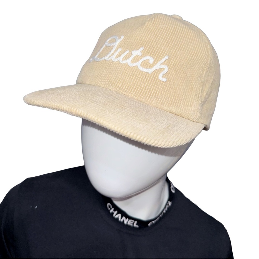Dutch Bros Cream Corduroy Baseball Snapback Hat Cap Logo Broista Official Merch